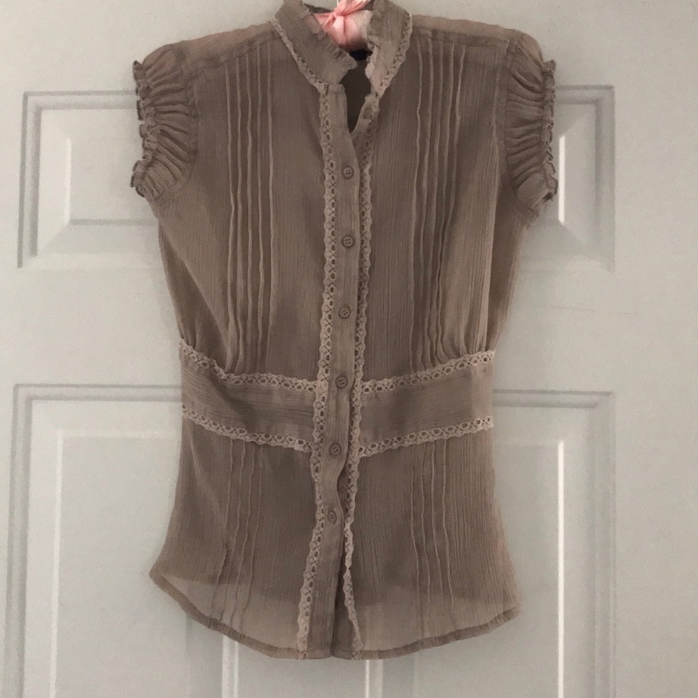 Mandee Sheer Dress Blouse, Size Medium